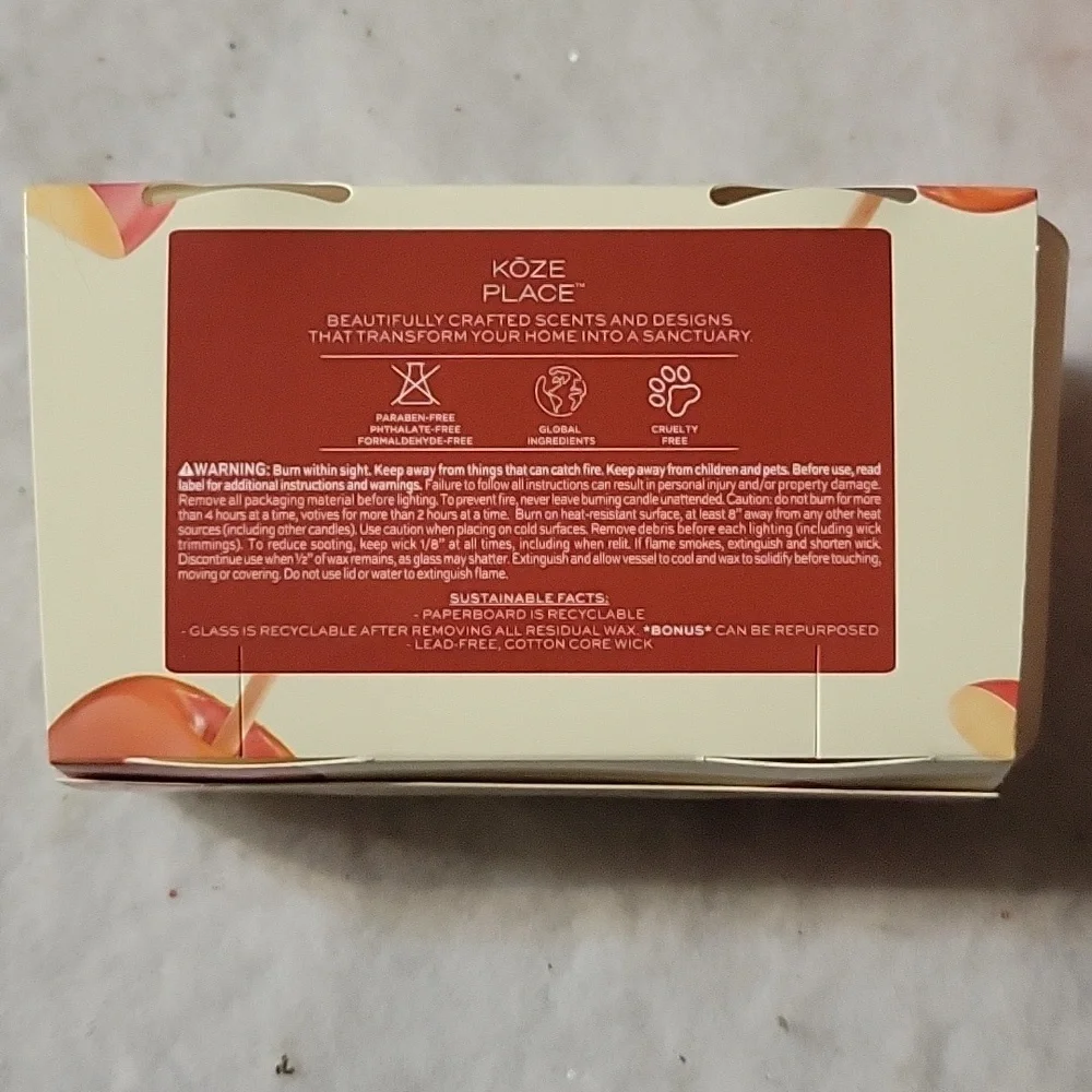 1 Koze Place Caramel Apple & Sugar Scented Candle Duo 2 X 3.4 Oz/95 g